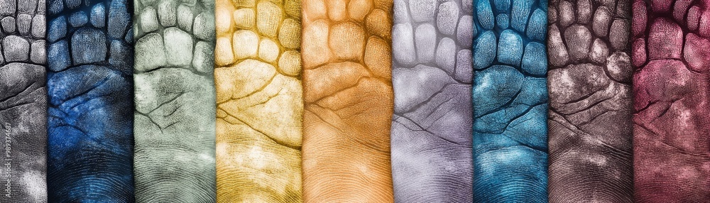 Poster a vibrant display of colorful textures showcasing unique patterns and shapes, perfect for artistic a