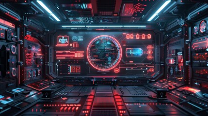 Fototapeta premium Futuristic AI prompt illustration featuring a high-tech background concept. A command box is prepared to generate results.