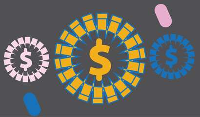 Dollar currency symbol and element background design