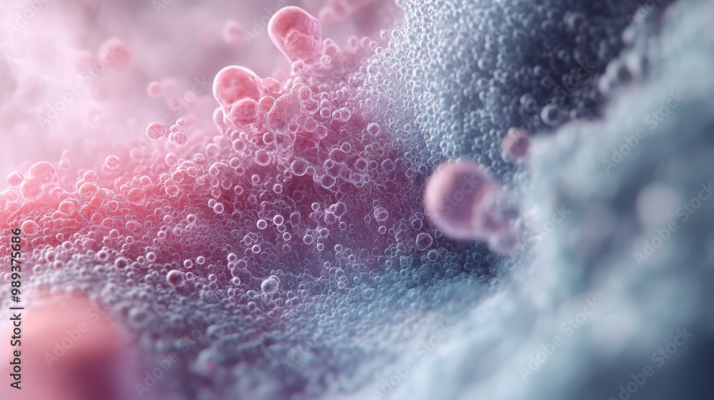 Poster abstract image showcasing colorful bubbles and textures, creating a captivating, dreamy atmosphere w