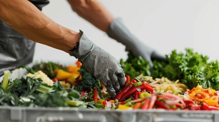 Naklejka premium Compost Bin with Food Scraps