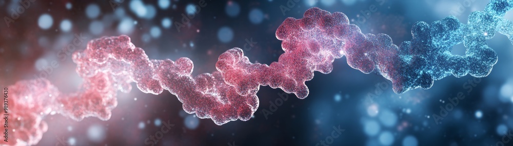 Poster abstract molecular structure with vibrant colors showcasing connections and interactions at a micros