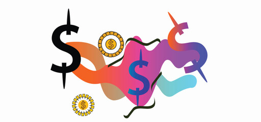 Dollar currency symbol and element background design
