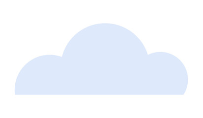 Light blue cloud shape. Ideal for weather apps, digital designs, environmental themes, childrens illustrations, and minimalist artwork. Cartoon-style design, soft tones, and soothing visual appeal