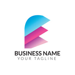 E abstract modern minimalist typography 3ecolorful letter logo design template