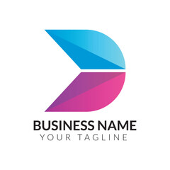 D abstract modern minimalist typography 3d colorful letter logo design template