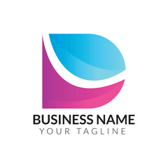 D abstract modern minimalist typography 3d colorful letter logo design template