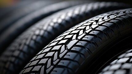 Close up of tire tread  essential for automotive safety, repair, and vehicle maintenance services