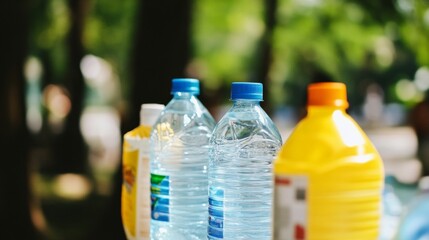 Outdoor Event Featuring Donation Collection with Bottled Water and Supplies on Sunny Day