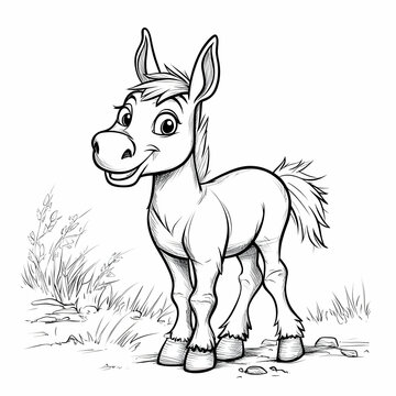 recommend clip art: Cute Cartoon Donkey Illustration