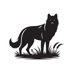 vector illustration wolf silhouette  on white background
