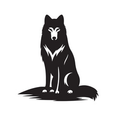 vector illustration wolf silhouette  on white background