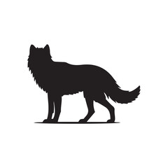 vector illustration wolf silhouette  on white background