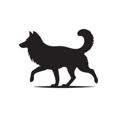 vector illustration wolf silhouette  on white background