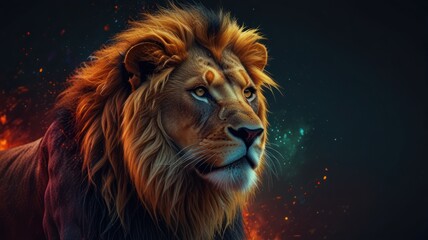 Naklejka premium Majestic Lion Portrait