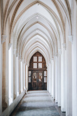 cloister at the gothic castle 