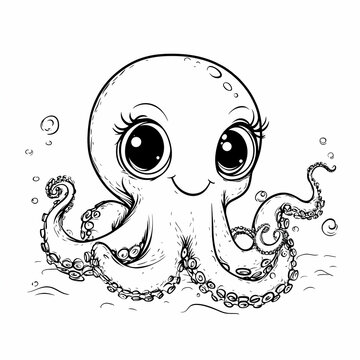 recommend clip art: Cute Cartoon Octopus Illustration