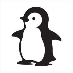 penguin silhouette on white background
