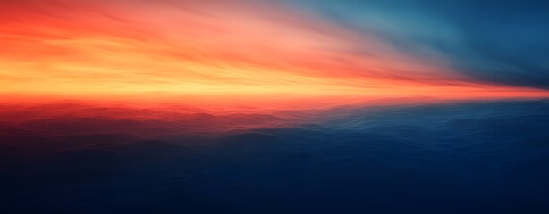 Fototapeta premium Grainy Sunset Over Mountainscape