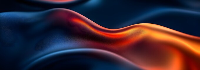 Obraz premium Abstract Blue and Orange Fabric Waves