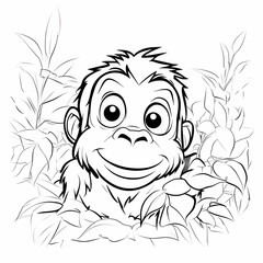 Obraz premium Smiling Baby Monkey Illustration