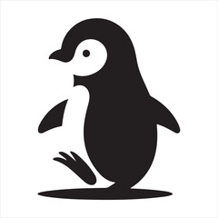 penguin silhouette on white background
