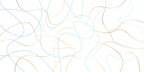 Random pattern colorful line stroke on a transparent background. Chaotic random lines abstract geometric pattern vector background. Decorative golden pattern with tangled curved lines.	