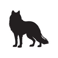 vector illustration wolf silhouette  on white background