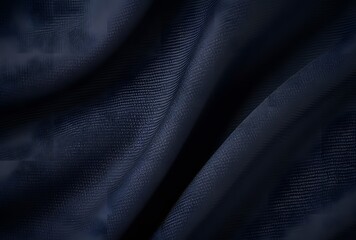 Fototapeta premium Dark Blue Fabric Texture Background - Flat Lay