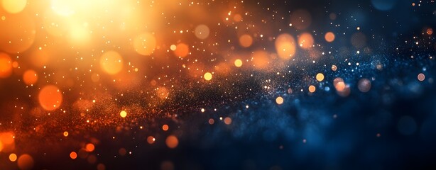 Obraz premium Abstract Dark Blue Gradient Background With Orange Light