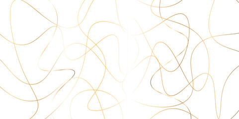 Random pattern colorful line stroke on a transparent background. Chaotic random lines abstract geometric pattern vector background. Decorative golden pattern with tangled curved lines.	