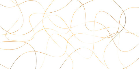 Random pattern colorful line stroke on a transparent background. Chaotic random lines abstract geometric pattern vector background. Decorative golden pattern with tangled curved lines.	