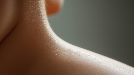 Fototapeta premium Smooth Texture of Shoulder Blade Close-Up with Natural Light, Body Care Concept