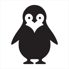 penguin silhouette on white background
