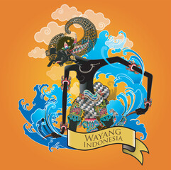 Vector illustration, modification of the character of wayang Bima, or Sena in the Mahabharata story.