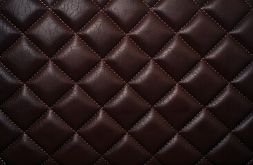 Dark Brown Leather with Diamond Stitching Texture