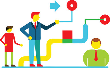 Effective Team Management Vector Illustration of Manager Assigning Tasks





