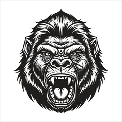 The Angry Gorillaz Black and White Vector