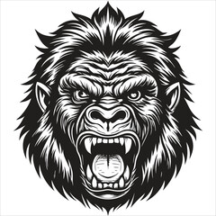 The Angry Gorillaz Black and White Vector