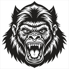 The Angry Gorillaz Black and White Vector