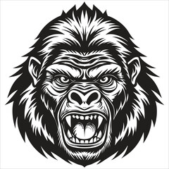 The Angry Gorillaz Black and White Vector