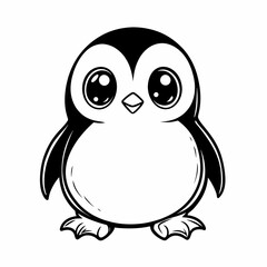 Cute Penguin Illustration with Big Eyes