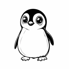 Fototapeta premium Cute Cartoon Penguin Illustration