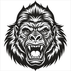 The Angry Gorillaz Black and White Vector