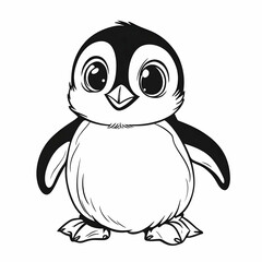 Obraz premium Cute Penguin Illustration with Big Eyes