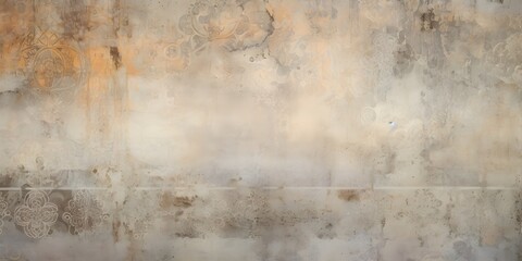 Vintage Lace Motifs on Aged Concrete Wall