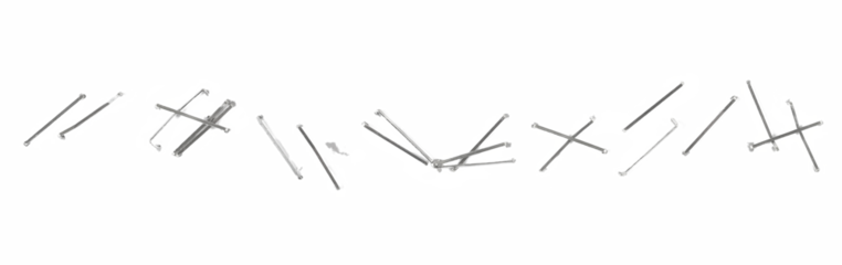 Set staples isolated on white, clipping path, top