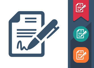 Contract, File, Document, Signature Icon