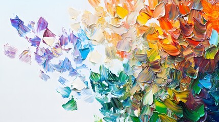 Fototapeta premium Oil Painting, Watercolor Brush Strokes, Colorful Roses and Flowers, Abstract Image, Texture, Pattern Background, Wallpaper, Cover and Screen for Smartphone, PC, Laptop, 9:16 and 16:9 Format