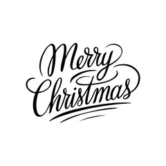 MERRY CHRISTMAS vector brush calligraphy with flourishes. Merry Christmas card. Hand drawn brush style modern calligraphy. vector design for greetings card, headline. t shirt print and others.